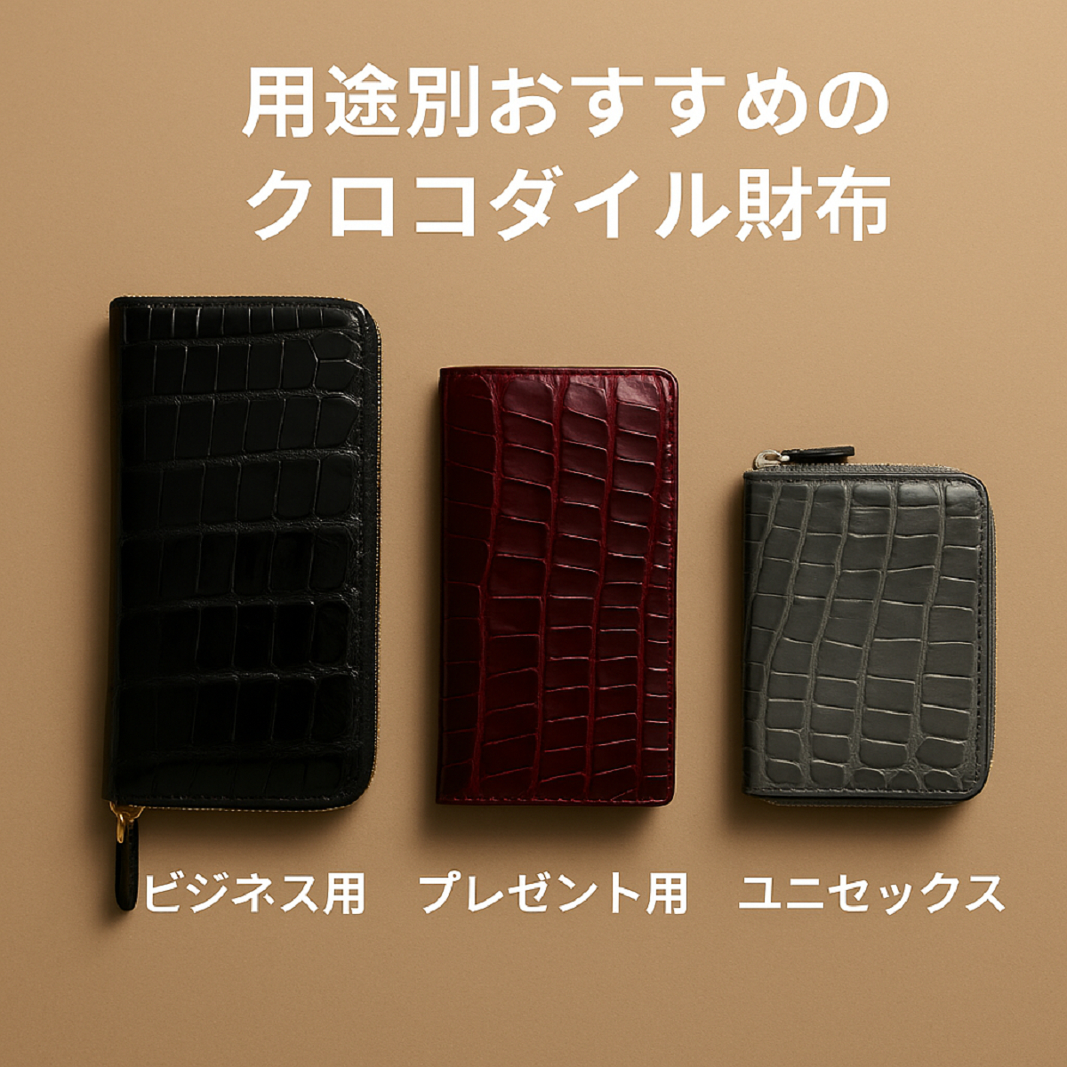 クロコダイル財布の選び方｜ビジネス・プレゼント・ユニセックス別お薦めモデルガイド